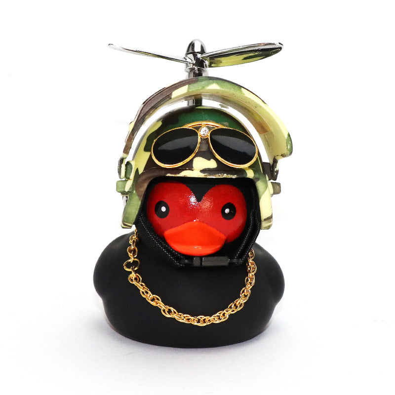HKM-918803 Bamboo Dragonfly Duck Car Decoration - Three-Level Design with Ginger and Black Ducks