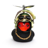 HKM-918803 Bamboo Dragonfly Duck Car Decoration - Three-Level Design with Ginger and Black Ducks