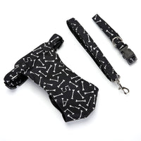 HKM-513747 Customizable British Style Dog Harness & Traction Rope Set with Canvas and Mesh Construction