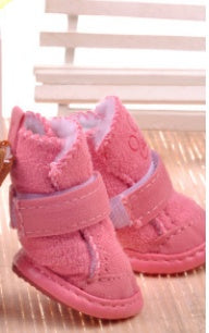 HKM-469651 Warm Snow Boots for Small Dogs - Cozy Cotton and Rubber Sole Shoes for Bichon Puppies