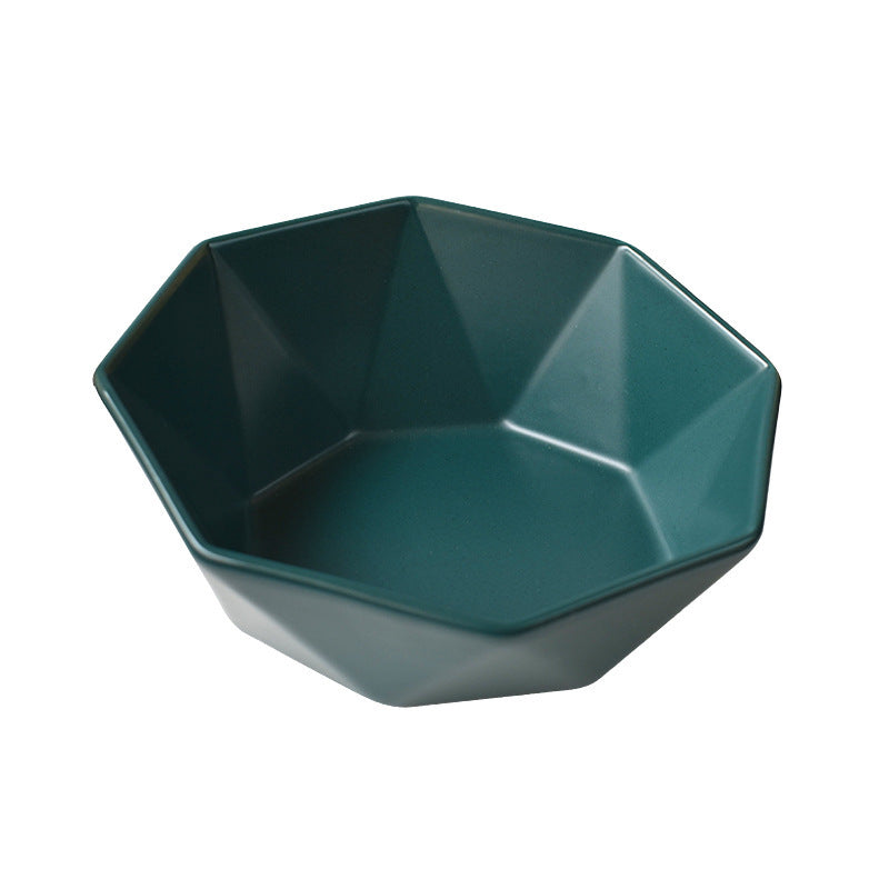 HKM-389715 Ceramic High-Foot Cat Food and Water Bowl with Bamboo Wood Base - 250g Capacity for Food and 250ml for Water