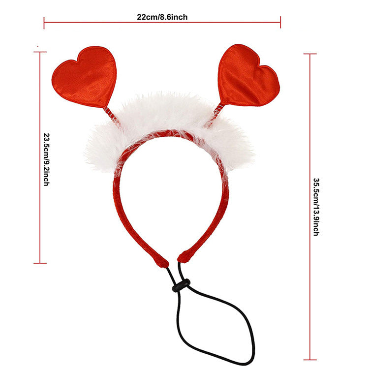 HKM-451539 Valentine's Day Pet Hairband and Scarf Set for Dogs - Stylish Holiday Accessories