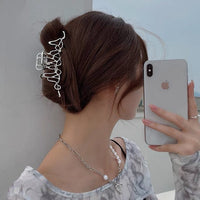 HKM-997075 Irregular Liquid Metal Geometric Hairpin for Women