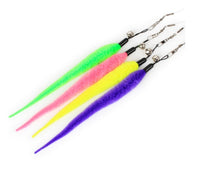 HKM-262291 Three-Section Telescopic Cat Fishing Pole with Plush Caterpillar and Feather Toy Heads