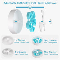 HKM-109459 Interactive Slow Feeder Dog Bowl with Maze Design - Non-Slip Puzzle Feeder for Dry, Wet, and Raw Food
