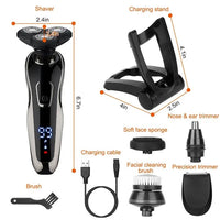 HKM-596435 5-in-1 Rechargeable Cordless Grooming Kit with Waterproof Shaver, Trimmer, and Facial Brush Set
