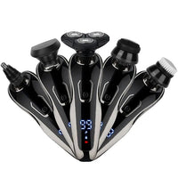 HKM-596435 5-in-1 Rechargeable Cordless Grooming Kit with Waterproof Shaver, Trimmer, and Facial Brush Set
