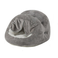 HKM-252883 Plush Semi-Closed Velvet Cat Kennel with Door Curtain for Comfort and Style