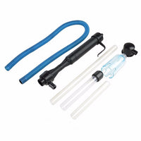 HKM-107155 Aquarium Gravel Cleaner Siphon with Adjustable Height and Dual Suction Tubes, Suitable for Aquariums up to 52cm Deep, Includes Hose and Filter Bag