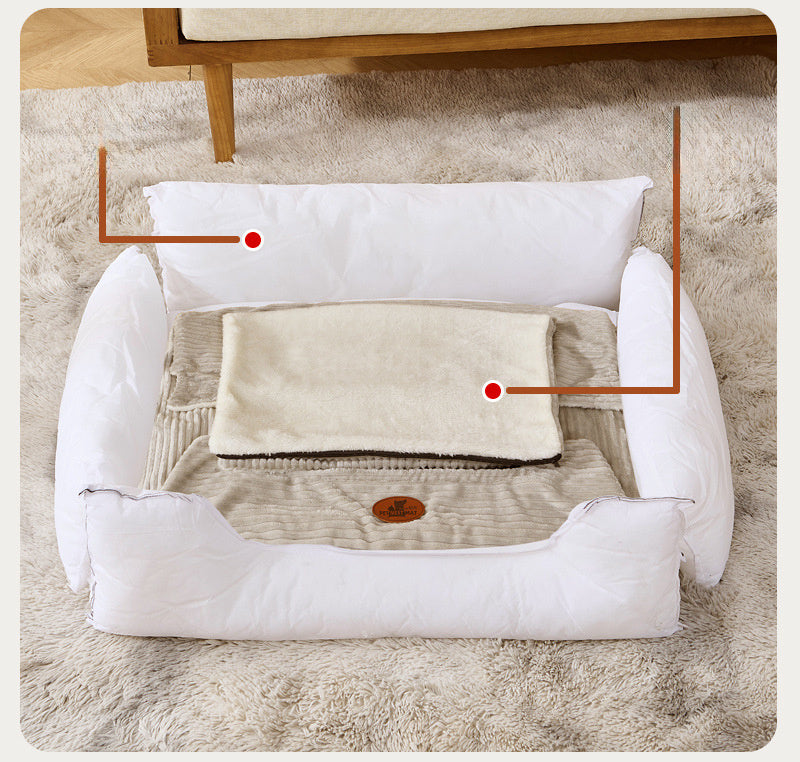 HKM-644947 All-Season Dog Bed with Removable and Washable Cover for Small and Medium Dogs