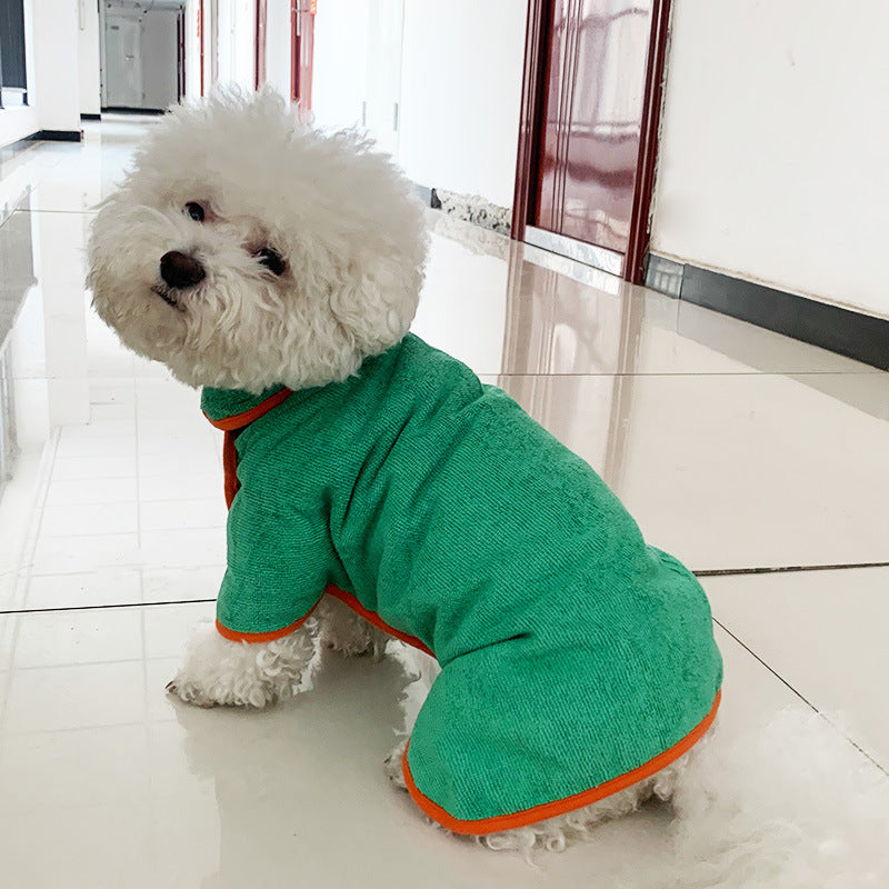 JMT-101322 Fast Drying Microfiber Pet Bathrobe for Small to Large Dogs with Adjustable Towel Grooming Coat