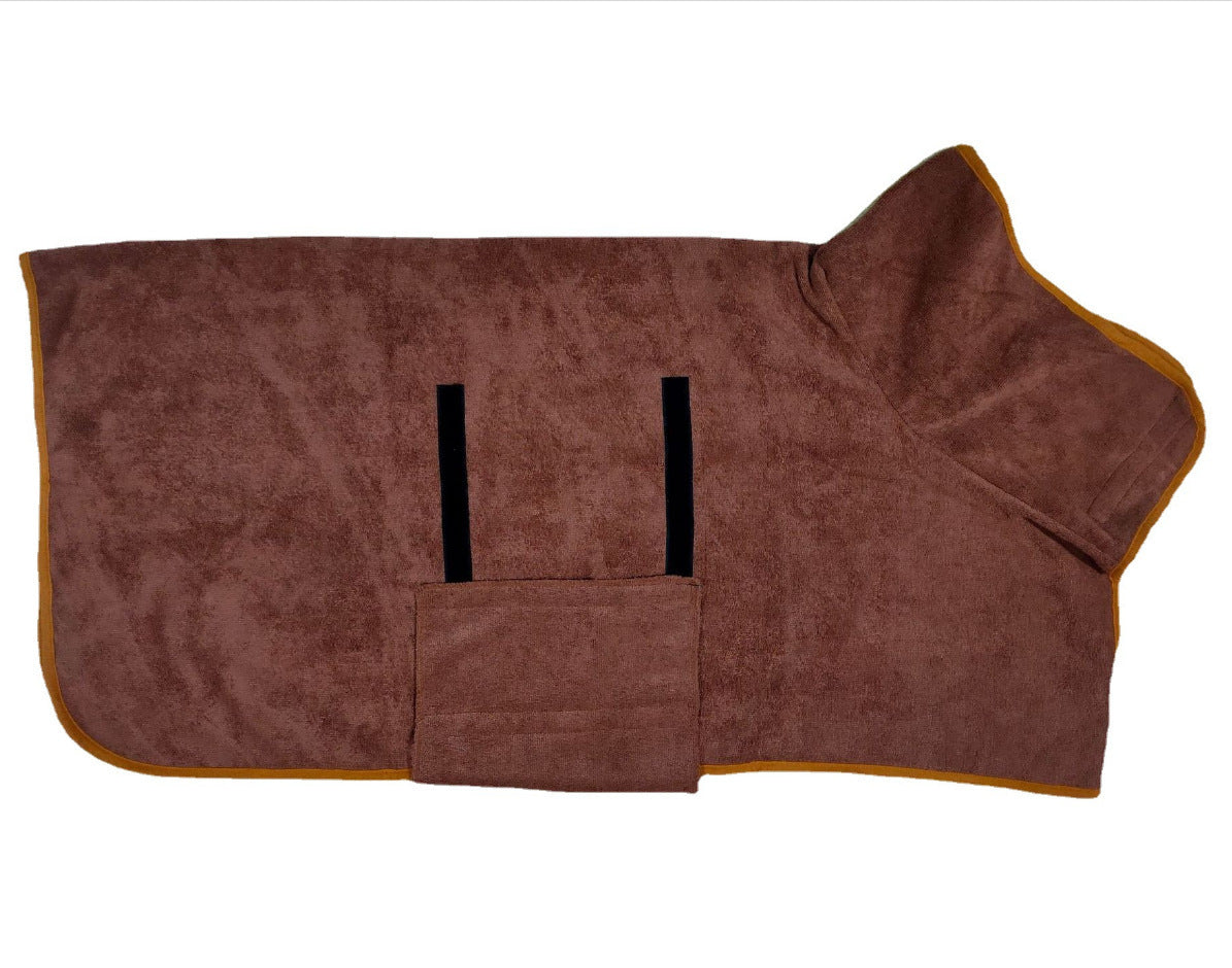 JMT-101322 Fast Drying Microfiber Pet Bathrobe for Small to Large Dogs with Adjustable Towel Grooming Coat