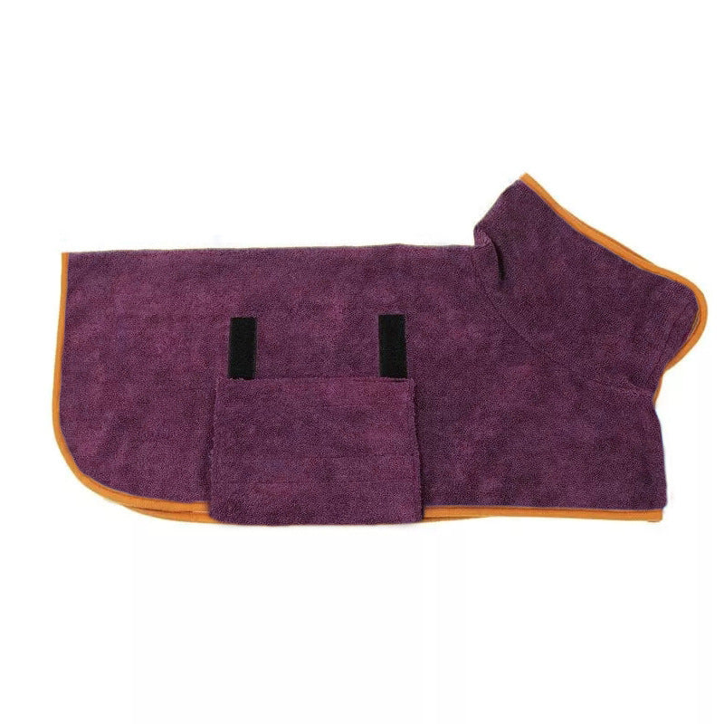 JMT-101322 Fast Drying Microfiber Pet Bathrobe for Small to Large Dogs with Adjustable Towel Grooming Coat