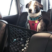 HKM-583187 Car Pet Isolation Net - Oxford Cloth Back Seat Barrier for Pet Safety - Black - Compact & Lightweight Design