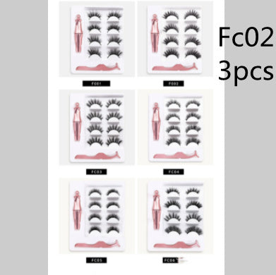 HKM-174227 3 Pairs of Magnetic False Eyelashes with Liquid Eyeliner and 3D Technology