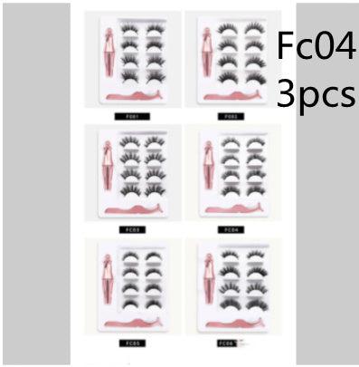 HKM-174227 3 Pairs of Magnetic False Eyelashes with Liquid Eyeliner and 3D Technology