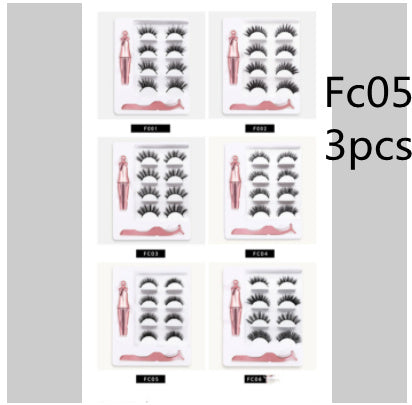 HKM-174227 3 Pairs of Magnetic False Eyelashes with Liquid Eyeliner and 3D Technology