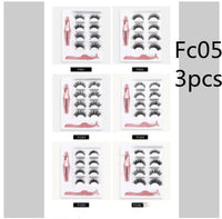 HKM-174227 3 Pairs of Magnetic False Eyelashes with Liquid Eyeliner and 3D Technology