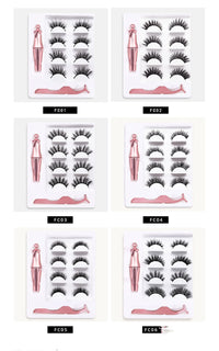 HKM-174227 3 Pairs of Magnetic False Eyelashes with Liquid Eyeliner and 3D Technology