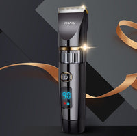 HKM-330835 Electric Hair Clipper with Titanium and Ceramic Blades, Waterproof Design, LED Display, and Rechargeable Battery