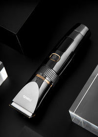 HKM-330835 Electric Hair Clipper with Titanium and Ceramic Blades, Waterproof Design, LED Display, and Rechargeable Battery