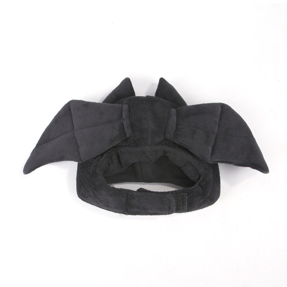 HKM-373139 Cartoon Black Bat Hat for Cats and Dogs - Wool Headdress Costume for All Seasons