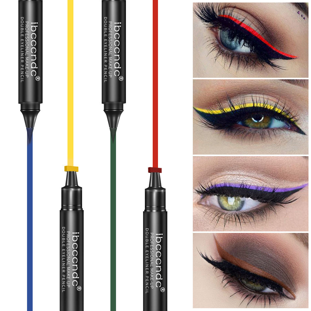 HKM-117779 Two-Color Double-Headed Eyeliner Stamp Pen for Easy Precision Application