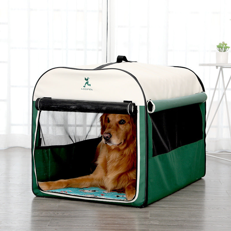 HKM-384275 Composite Cloth Pet Tent - Breathable & Mosquito-Proof, Available in Green & Pink, Sizes S to XL