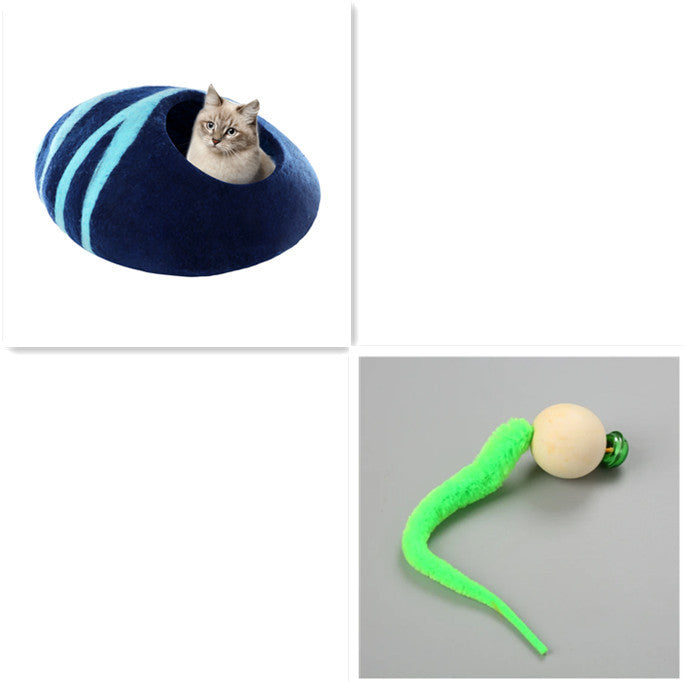 HKM-017747 Handmade Washable Merino Wool Cat House for Comfort and Relaxation