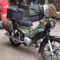 HKM-827923 Vintage Dyed Wax Canvas Motorcycle Side Bag with Leather Accents