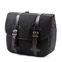 HKM-827923 Vintage Dyed Wax Canvas Motorcycle Side Bag with Leather Accents