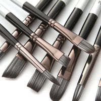 HKM-239443 24-Piece Nylon Hair Brush Set for Acrylic, Gouache, and Watercolor Painting with Scraper