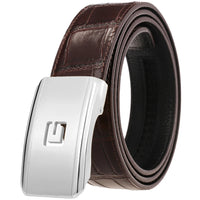 HKM-965587 Men's Leather Belt with Customisable Steel Buckle, Model LY36-61502-8