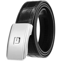 HKM-965587 Men's Leather Belt with Customisable Steel Buckle, Model LY36-61502-8