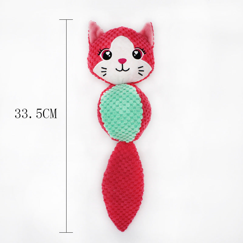 HKM-878291 Cute Plush Rabbit and Squirrel Chew Toys for Dogs - Soft Anti-Bite Fabric