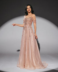 HKM-272851 Elegant Pink Evening Dress - Model EZ25213 for Women