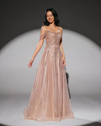 HKM-272851 Elegant Pink Evening Dress - Model EZ25213 for Women