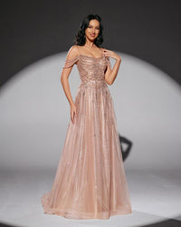 HKM-272851 Elegant Pink Evening Dress - Model EZ25213 for Women