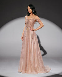 HKM-272851 Elegant Pink Evening Dress - Model EZ25213 for Women