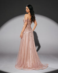 HKM-272851 Elegant Pink Evening Dress - Model EZ25213 for Women