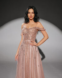 HKM-272851 Elegant Pink Evening Dress - Model EZ25213 for Women