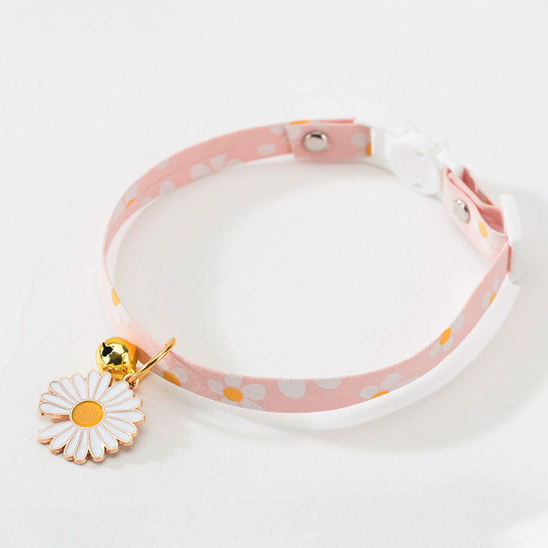 HKM-225427 Adjustable Cat Collar with Bell Pendant and Bow Tie for Small Dogs and Pets