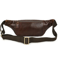 HKM-353363 Genuine Leather Crossbody Chest Bag in Brown Vintage Cowhide for Men and Women