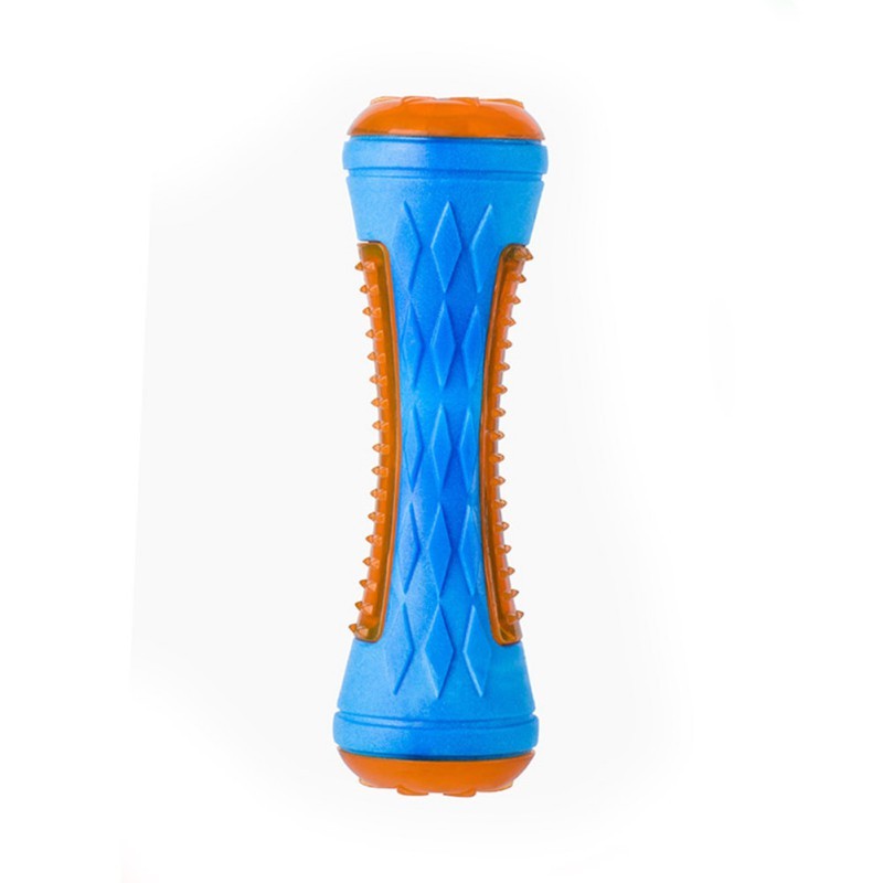 HKM-090387 Durable Blue TPR Dog Training Toy with Teeth Cleaning Function and Interactive Features