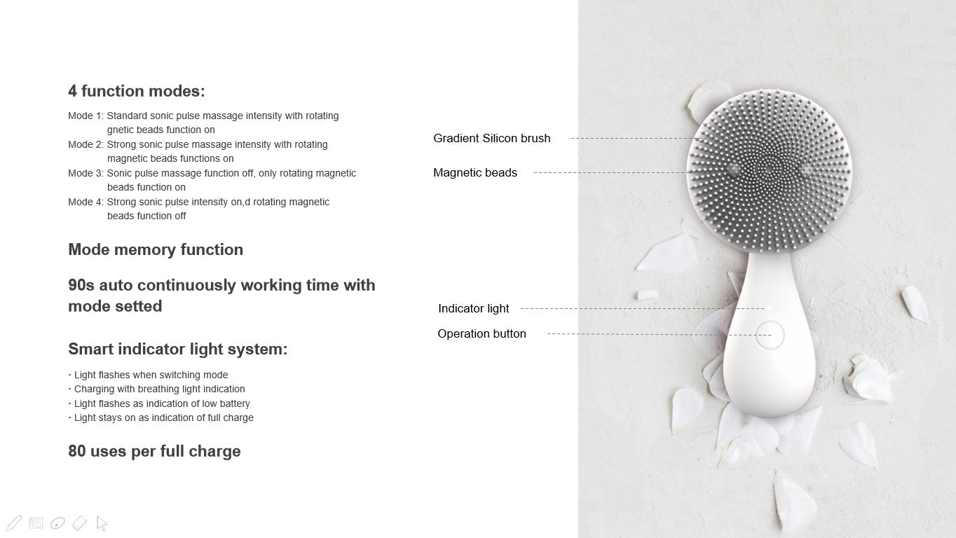 HKM-179859 Magnetic Beads Silicone Facial Cleansing Tool for Deep Skin Cleanse and Blackhead Removal