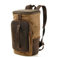 HKM-595795 Canvas Weekend Duffle Bag with Leather Trim for Men - 26x23x43cm