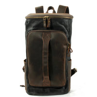 HKM-595795 Canvas Weekend Duffle Bag with Leather Trim for Men - 26x23x43cm