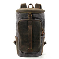 HKM-595795 Canvas Weekend Duffle Bag with Leather Trim for Men - 26x23x43cm