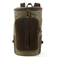 HKM-595795 Canvas Weekend Duffle Bag with Leather Trim for Men - 26x23x43cm