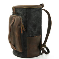 HKM-595795 Canvas Weekend Duffle Bag with Leather Trim for Men - 26x23x43cm
